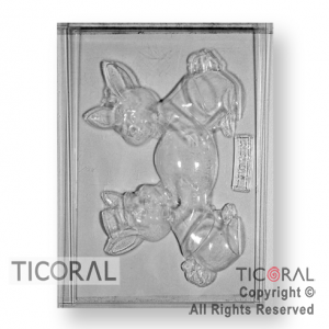 MOLDE A 1599 CONEJITOS C/HUEVO DE PASCUA 175X135MM APROX TRANSPARENTE x 1
